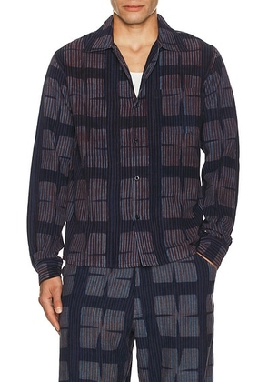 Kardo Chintan Block Print Boxy Fit Long Sleeve Shirt in Bp140 Print - Black. Size S (also in ).