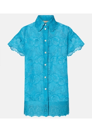 Valentino Embroidered cotton top