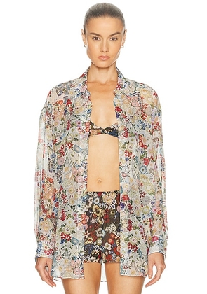 KHAITE Goya Top in Cream Multi - Ivory. Size M (also in ).