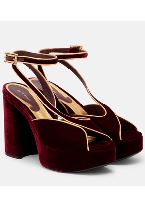 Etro 120 velvet platform sandals