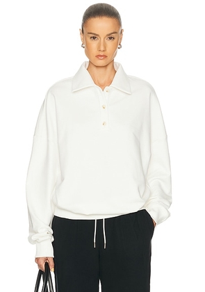 NORBA Julia Polo Sweatshirt in Ivory - White. Size M/L (also in XS/S).