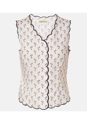 Montce Cynthia floral scalloped cotton vest