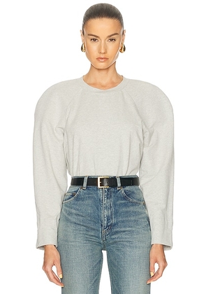 Norma Kamali Bomber 1980s Sweatshirt in Light Heather Grey - Light Grey. Size L (also in M, XS).