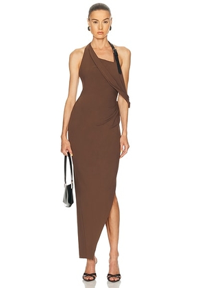 Monse Soft Drape Cowl Dress in Teak - Brown. Size 6 (also in ).