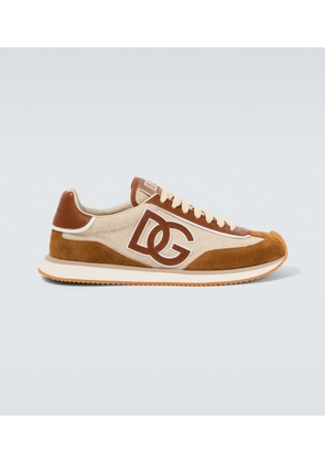 Dolce&Gabbana DG Cushion suede-trimmed sneakers