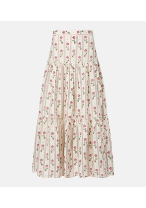 Agua by Agua Bendita Bergamota floral linen maxi skirt
