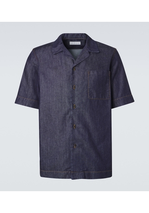 Dries Van Noten Cotton denim bowling shirt