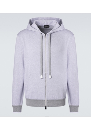 Brioni Cotton-blend zip-up hoodie