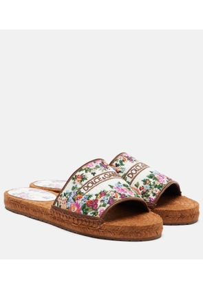 Dolce&Gabbana Floral espadrille slides