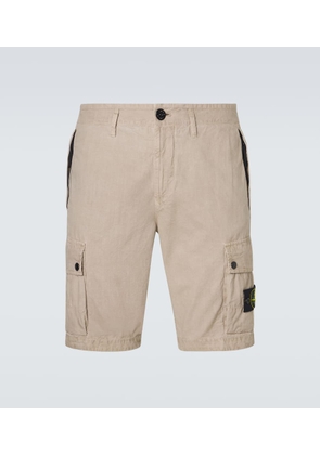 Stone Island Compass cotton canvas shorts