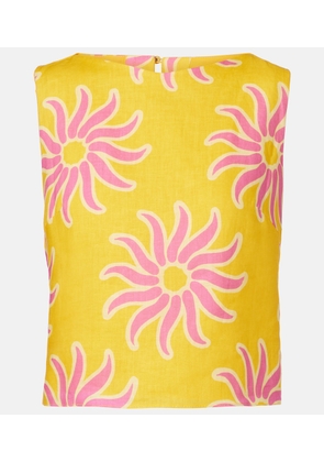 Cala de la Cruz Avelino printed linen crop top