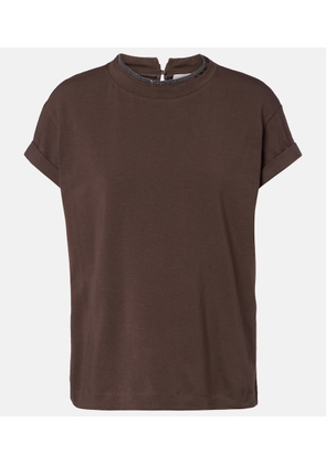 Brunello Cucinelli Monili cotton-blend T-shirt