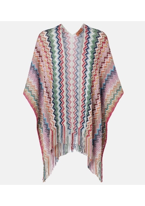 Missoni Zigzag fringed poncho