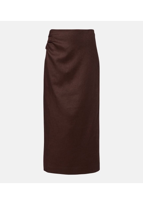 SIR Linen midi skirt