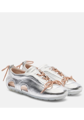 Simone Rocha Cutout metallic leather sneakers