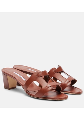 Manolo Blahnik Grellanu 50 leather mules