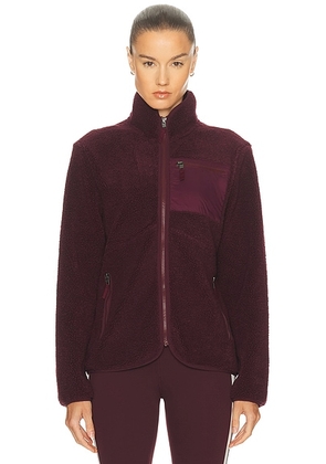 Splits59 Harris Sherpa Jacket in Dark Cherry - Burgundy. Size S (also in ).