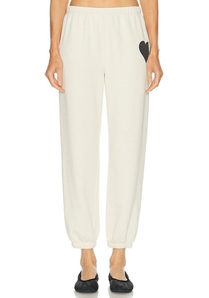 SPRWMN Heart Sweatpant in Vintage White - Cream. Size XS (also in ).