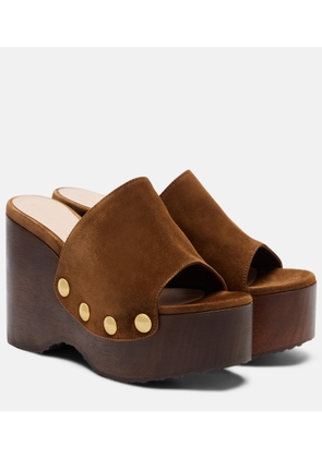 Gianvito Rossi Embellished suede wedges