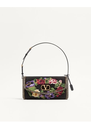 Valentino Garavani Valentino Garavani DeVain Small Embroidered Shoulder Bag Woman BLACK/MULTICOLOUR UNI