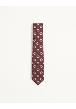 Valentino Garavani Valentie patterned tie in silk, wool, and jacquard Man BORDEAUX/MULTICOLOUR UNI