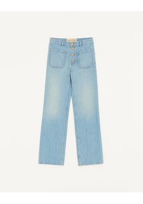 Valentino Valentino Denim Trousers with Gold Buttons Man DENIM 29