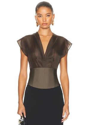Staud Pinnacle Top in Truffle - Brown. Size 6 (also in ).