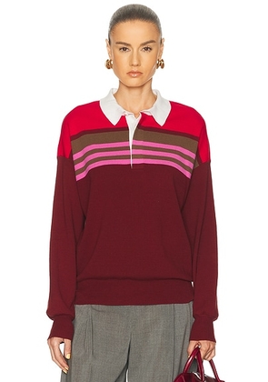 Staud Sail Top in Cardinal Multi Stripe - Burgundy,Red. Size M (also in S, XS).