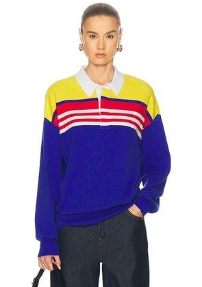 Staud Sail Top in Royal Multi Stripe - Royal,Yellow. Size L (also in M, S, XS).