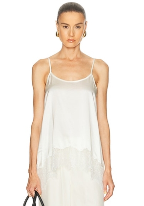 Staud Chloe Silk Cami Top in Ivory - Ivory. Size L (also in M, S, XL, XS).