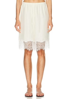 Staud Verano Silk Short in White - White. Size L (also in M, S, XL, XS).