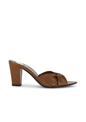 Saint Laurent Franciane Mule Sandal in Macadamia - Brown. Size 37 (also in 37.5, 38.5, 39, 41).