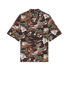 WACKO MARIA Hawaiian Short Sleeve Shirt in Dark Brown - Brown. Size XL (also in ).