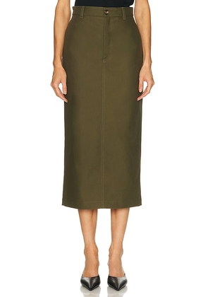 WARDROBE.NYC Drill Midi Skirt in Military - Dark Green. Size S (also in ).