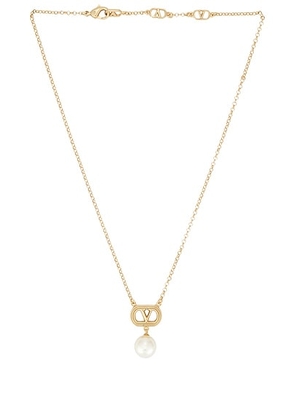 Valentino Garavani Ovalette Necklace in Oro & Cream - Metallic Gold. Size all.