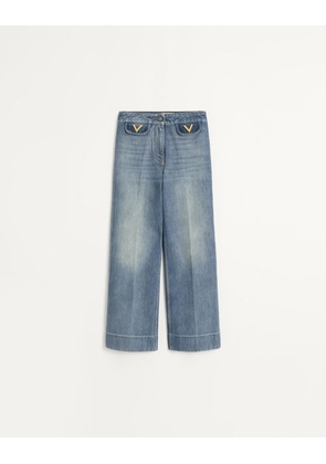 Valentino Denim Trousers Woman BLUE 36