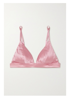 I.D. SARRIERI - Lombard Street Silk-blend Satin Soft-cup Triangle Bra - Pink - x small,small,medium,large,x large