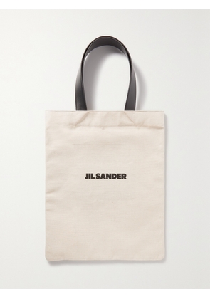 Jil Sander - Book Leather-trimmed Logo-print Canvas Tote - Neutrals - One size
