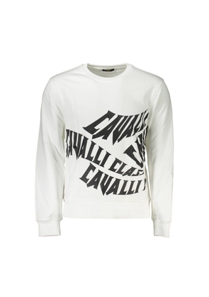 White Cotton Men Sweater - M