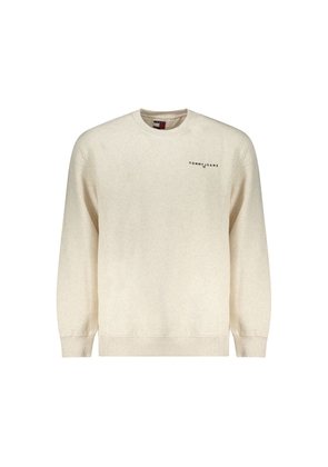 Beige Cotton Men Sweater - L
