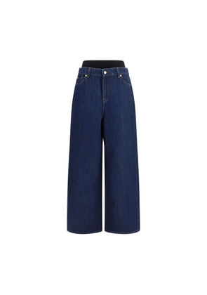 7FOR Blue Cotton Relaxed Fit Jeans - 26