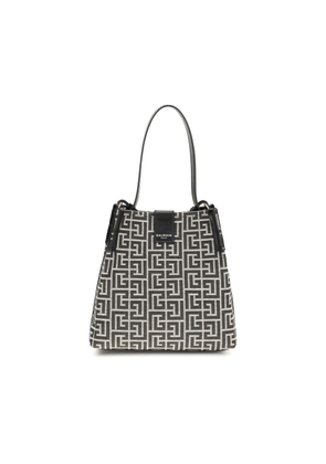 Balmain Black Cotton Shoulder Bag