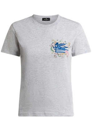 ETRO embroidered Pegaso t-shirt - Grey