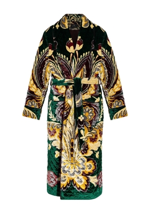 ETRO quilted floral velvet coat - Yellow