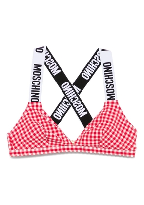Moschino gingham-check bikini top - Red