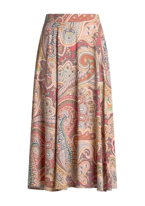 ETRO paisley-print midi skirt - Red