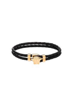 Versace La Medusa leather bracelet - Black