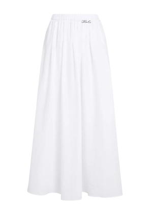 Karl Lagerfeld Signature sheer beach maxi skirt - White
