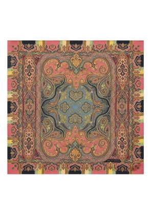ETRO floral paisley silk pocket square - Red