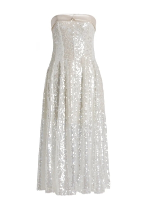 Alberta Ferretti strapless midi dress - White